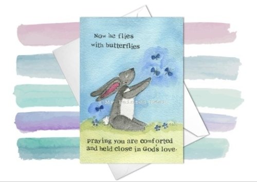 Sympathy Card Now He Flies Single card