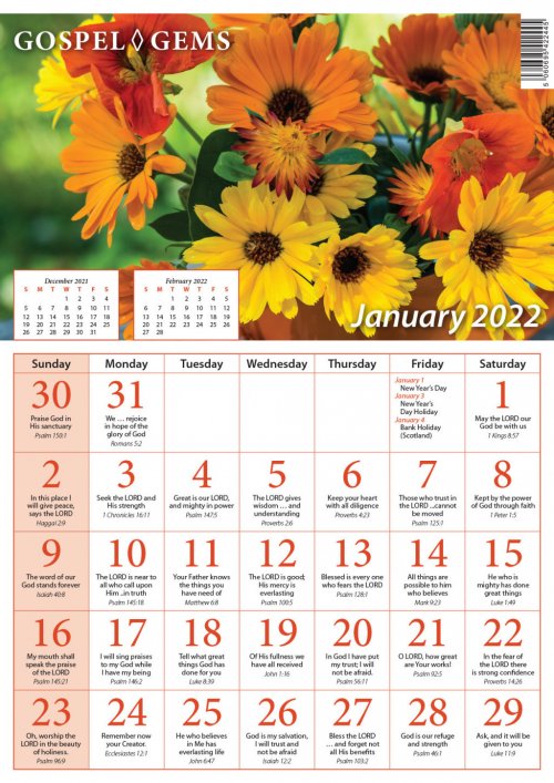 Gospel Gems Calendar 2022 Pack of 25 Free Delivery at Eden.co.uk