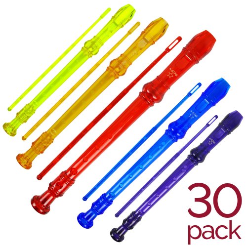 Mixed Colours Junior Descant Recorder 30 Pack