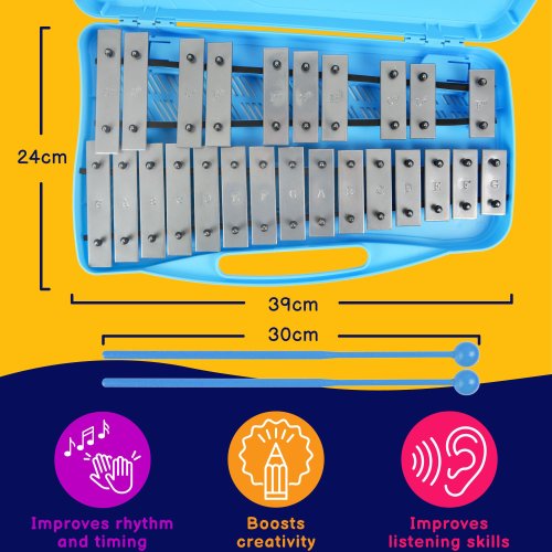 Blue 25 Note Chromatic Glockenspiel