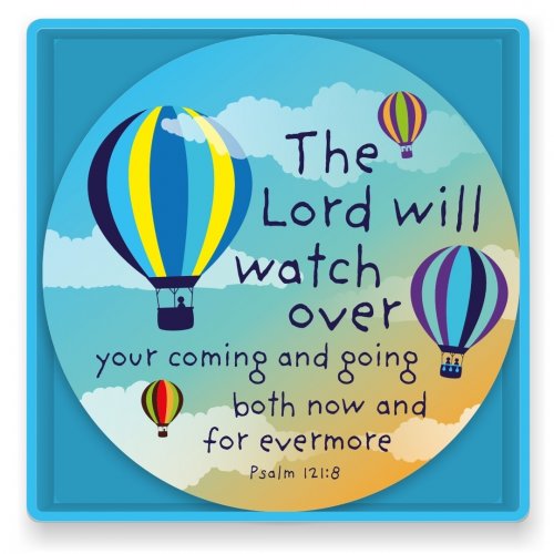 The Lord will watch over your coming and going - set of 4 ceramic coasters in gift box