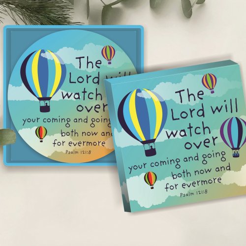 The Lord will watch over your coming and going - set of 4 ceramic coasters in gift box