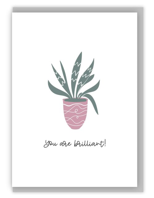 'You Are Brilliant!' (House Jungle) with bible verse inside A6 Greeting Card