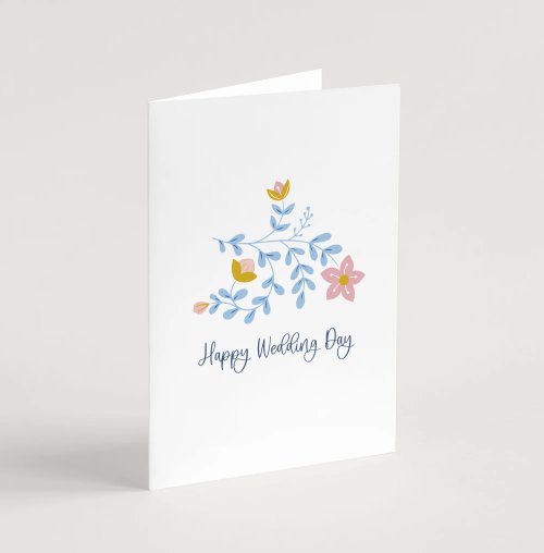 'Happy Wedding Day' (Blooms)  A6 Greeting Card