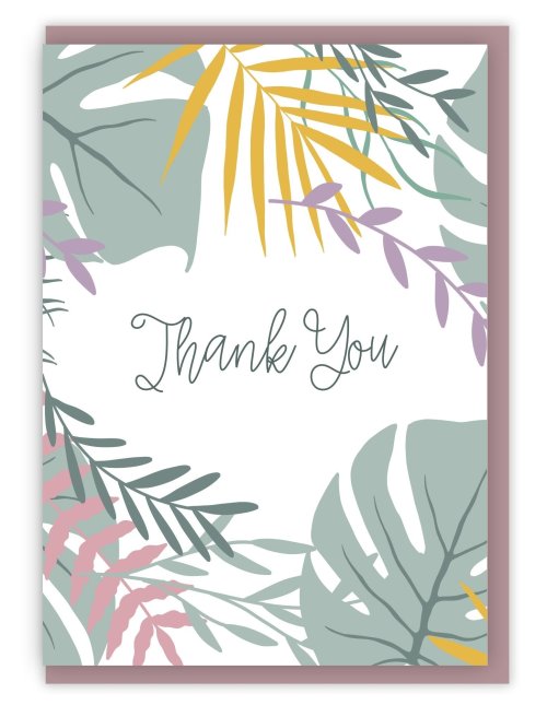 'Thank you' (Jungle Pink) with bible verse A6 Greeting Card