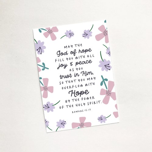 'May the God Of Hope' (Petals) Mini Card