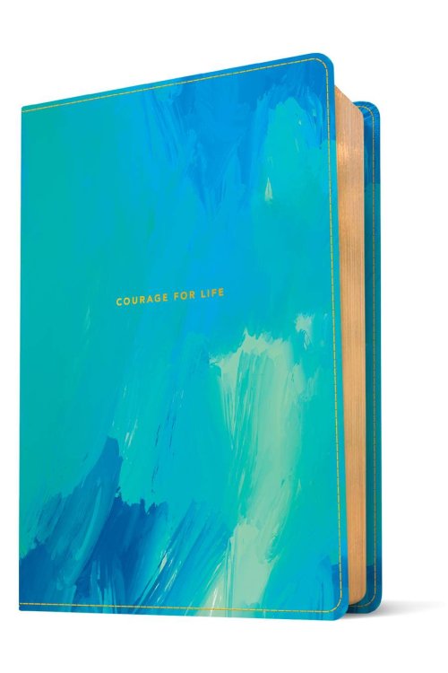 NLT Courage For Life Study Bible for Women, Filament Enabled (LeatherLike, Brushed Aqua Blue)