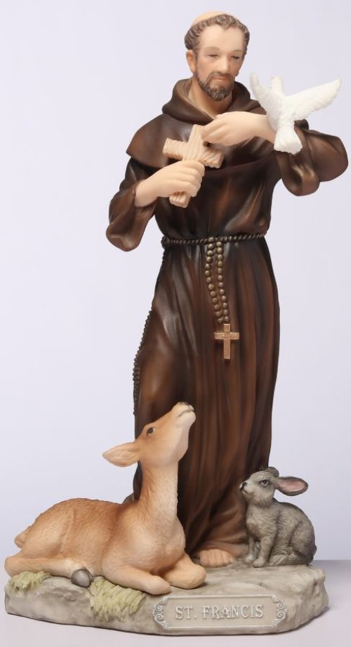 6" Saint Francis & Animals Veronese Resin Statue