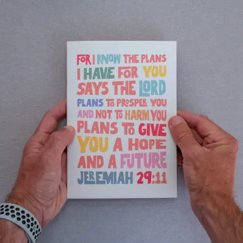 A5 Notebook. Jeremiah 29. For I know the plans I have for you.