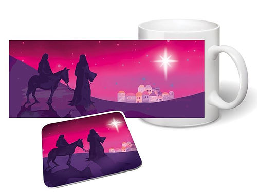 Mary and Joseph Mug and Coaster Set