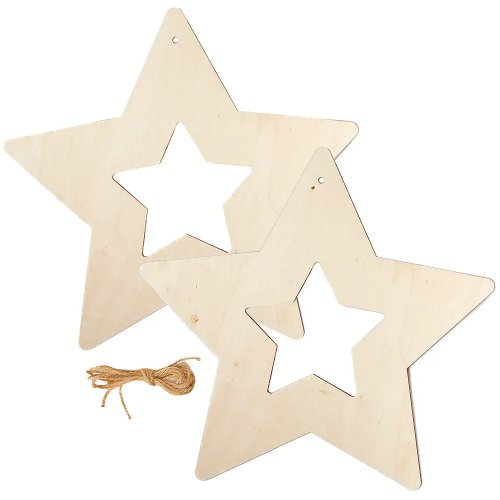 Star Wooden Wreaths Pack of 6