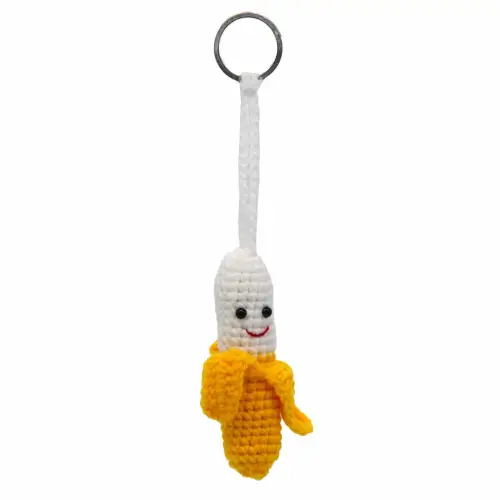 Banana Crochet Keyring