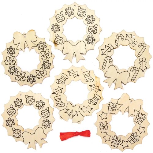 Christmas Wreath Decorations (Pack of 10)