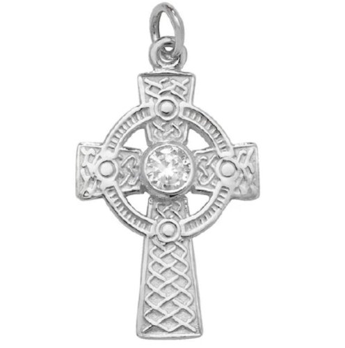 Celtic Cross With Cubic Zirconia (SP012A)