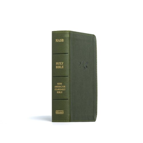 NASB Large Print Compact Reference Bible, Olive LeatherTouch