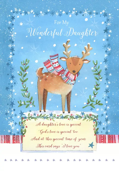 To My Wonderful Daughter Christmas Card