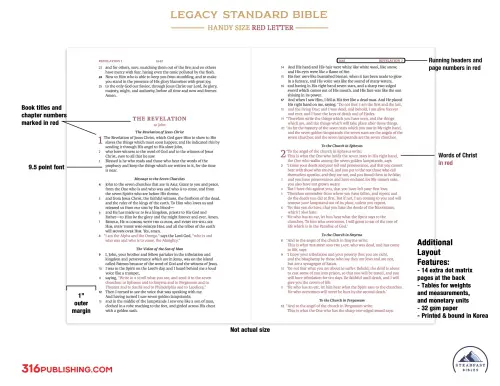 Legacy Standard Bible, Handy Size Paste-Down Black Cowhide Red Letter