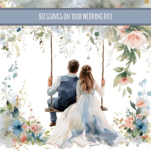 Blessings On Your Wedding Day Swing - Greeting Card