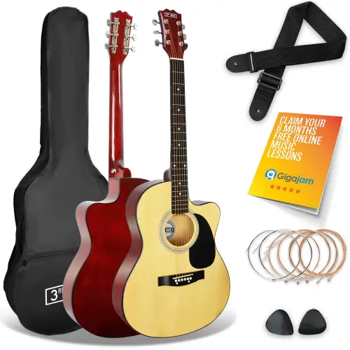 3rd Avenue Cutaway Acoustic Guitar Pack - Natural