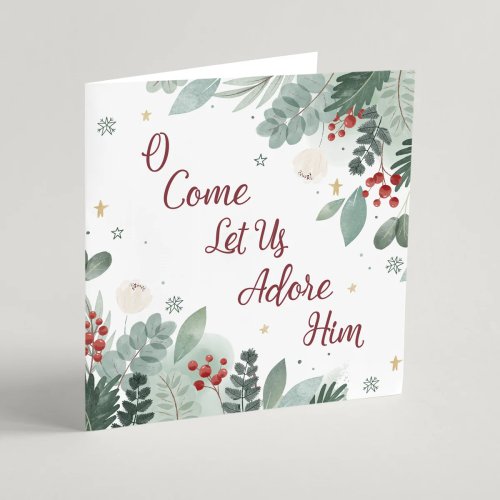 O Come Let Us Adore Him Christmas Cards - 10 Pack - Bio Cello Packaging