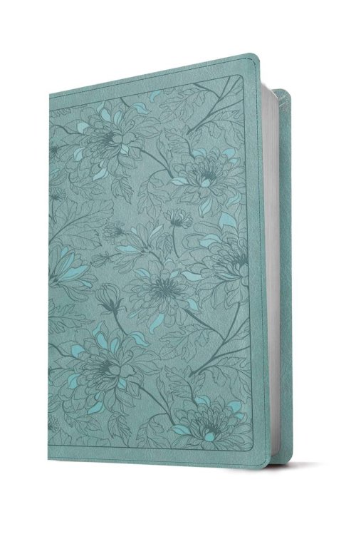 KJV Large Print Thinline Reference Bible, Filament Enabled (LeatherLike, Floral Leaf Teal, Red Letter)