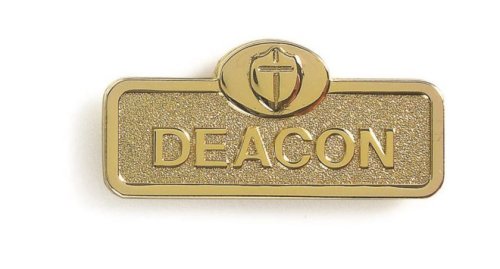 Deacon Badge with Cross - Brass Finish