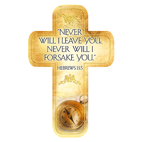 "Hebrews 13:5" Paper Cross Bookmark Pack of 12