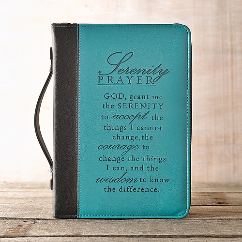 Large Serenity Prayer Aqua Two-tone LuxLeather Bible Cover