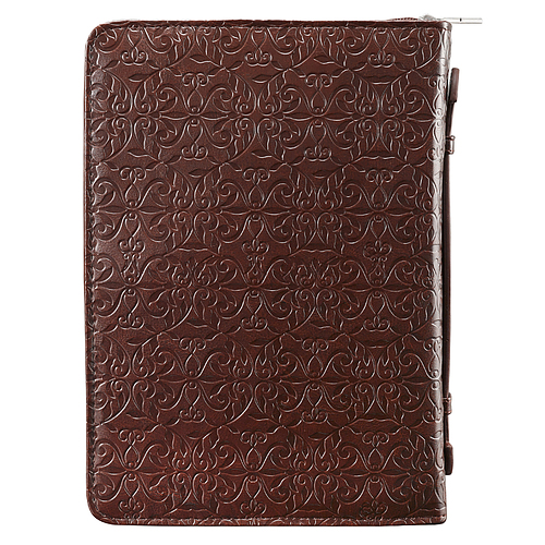 Medium "Amazing Grace" Brown LuxLeather Bible Cover