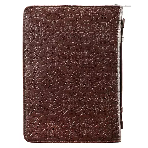 Medium "Amazing Grace" Brown LuxLeather Bible Cover