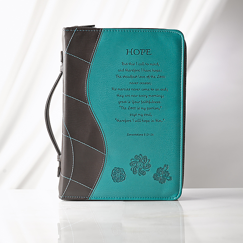 Medium "Hope" Turquoise LuxLeather Bible Cover