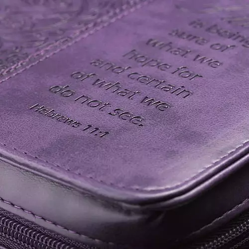 Medium "Faith" Purple LuxLeather Bible Cover