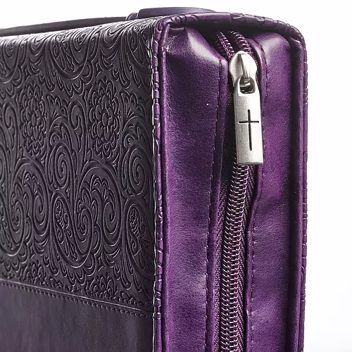 Medium "Faith" Purple LuxLeather Bible Cover