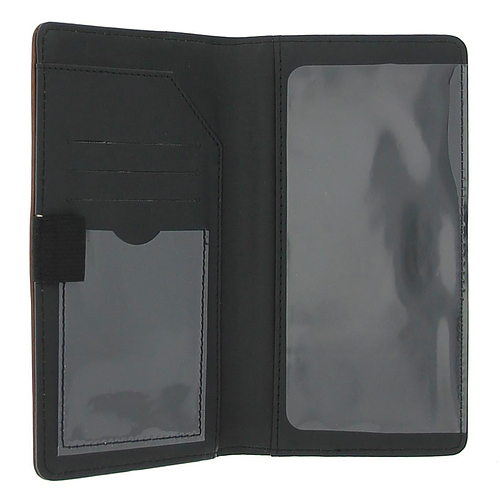 Checkbook Wallet Black/Brown Strong & Courageous Josh. 1:9