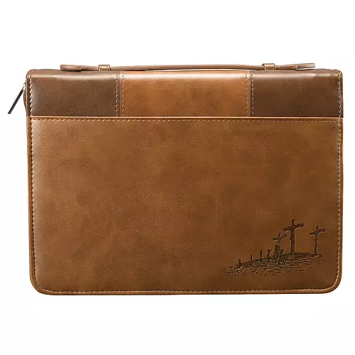 Large John 3:16 (Brown/Tan) Two-tone LuxLeather Bible Cover