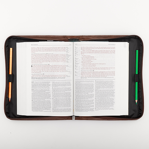 Large John 3:16 (Brown/Tan) Two-tone LuxLeather Bible Cover