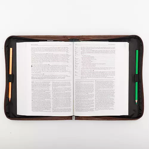 Large John 3:16 (Brown/Tan) Two-tone LuxLeather Bible Cover