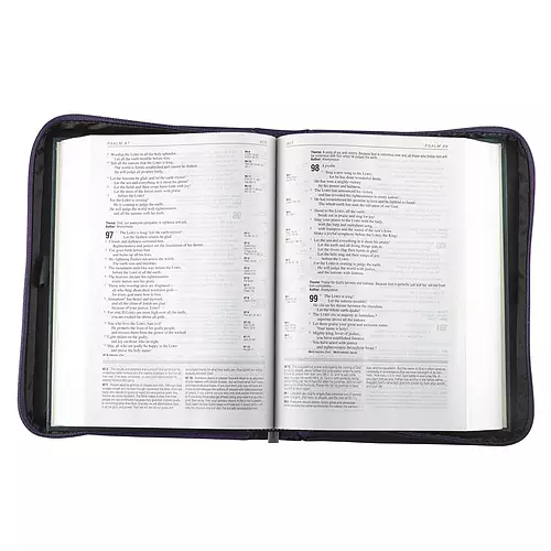 Large Philippians 4:13 Purple Floral LuxLeather Bible Cover