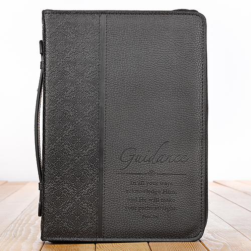 Large Guidance Black LuxLeather Bible Cover