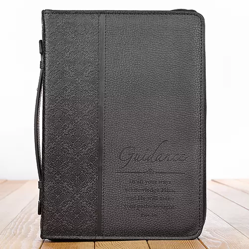 Medium Guidance Black LuxLeather Bible Cover