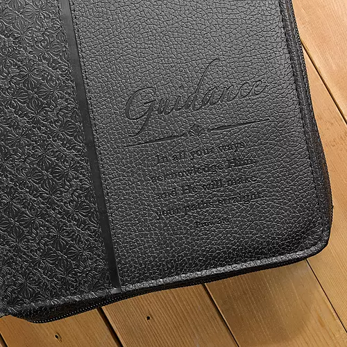 Medium Guidance Black LuxLeather Bible Cover