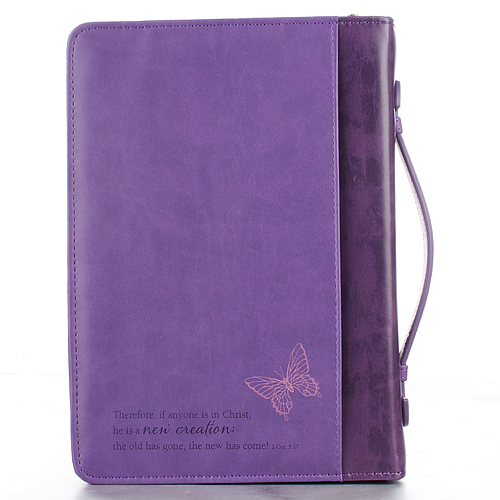 Large  Butterflies (Purple) LuxLeather Bible Cover