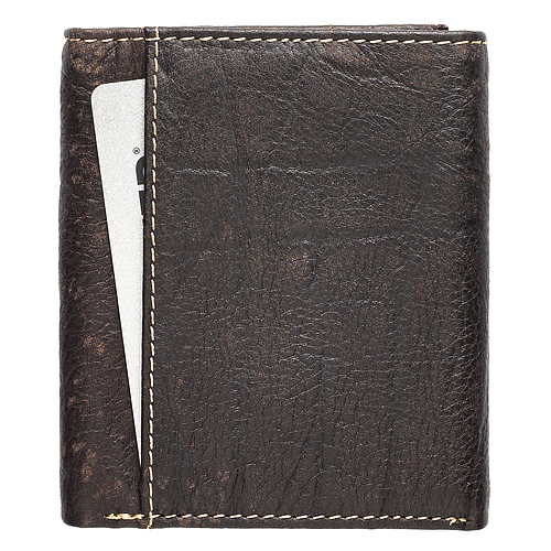 Wallet Leather Brown Crosses Badge