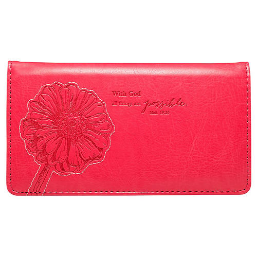 Checkbook Wallet Pink All Things are Possible Matt. 19:26