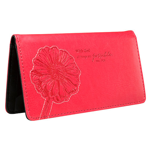 Checkbook Wallet Pink All Things are Possible Matt. 19:26