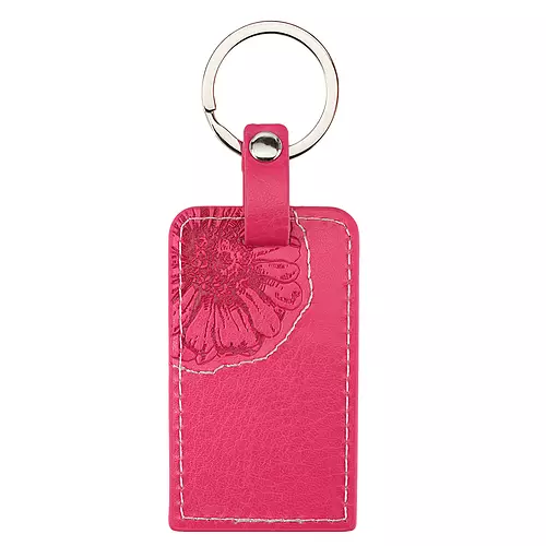 With God Mt 19:26 Pink LuxLeather Keyring