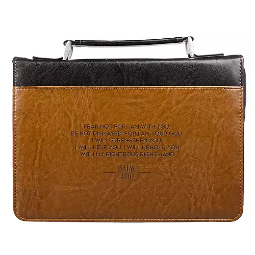 Large I Will Strengthen You Two-tone Bible Cover - Isaiah 41:10