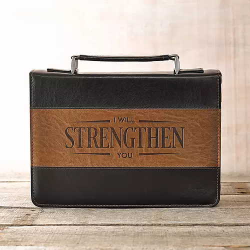 Large I Will Strengthen You Two-tone Bible Cover - Isaiah 41:10