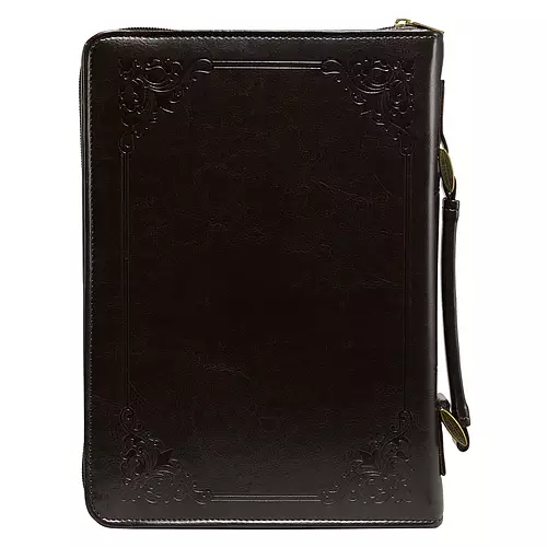 Large The Holy Bible Dark Brown Faux Leather Classic Bible Cover