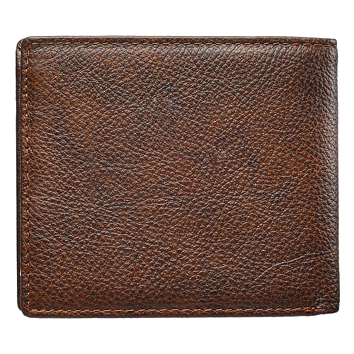 Wallet Leather Brown Be Strong & Courageous Badge